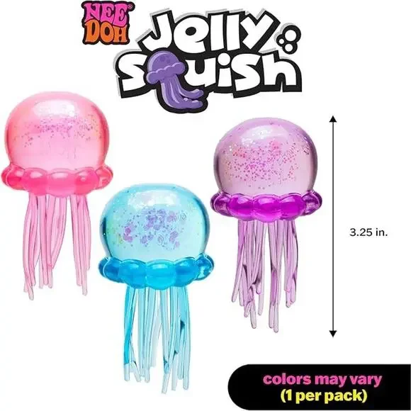 Schylling NeeDoh Jellysquish Jelly Fish Novelty Sensory Fidget Stress Relief Toy - Picture 3 of 14
